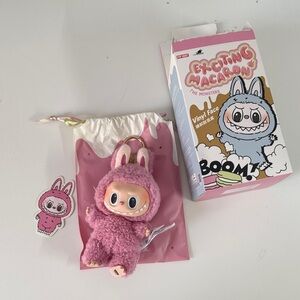 Authentic POP MART Exciting Macaron Lychee Berry Pink Monster Keychain